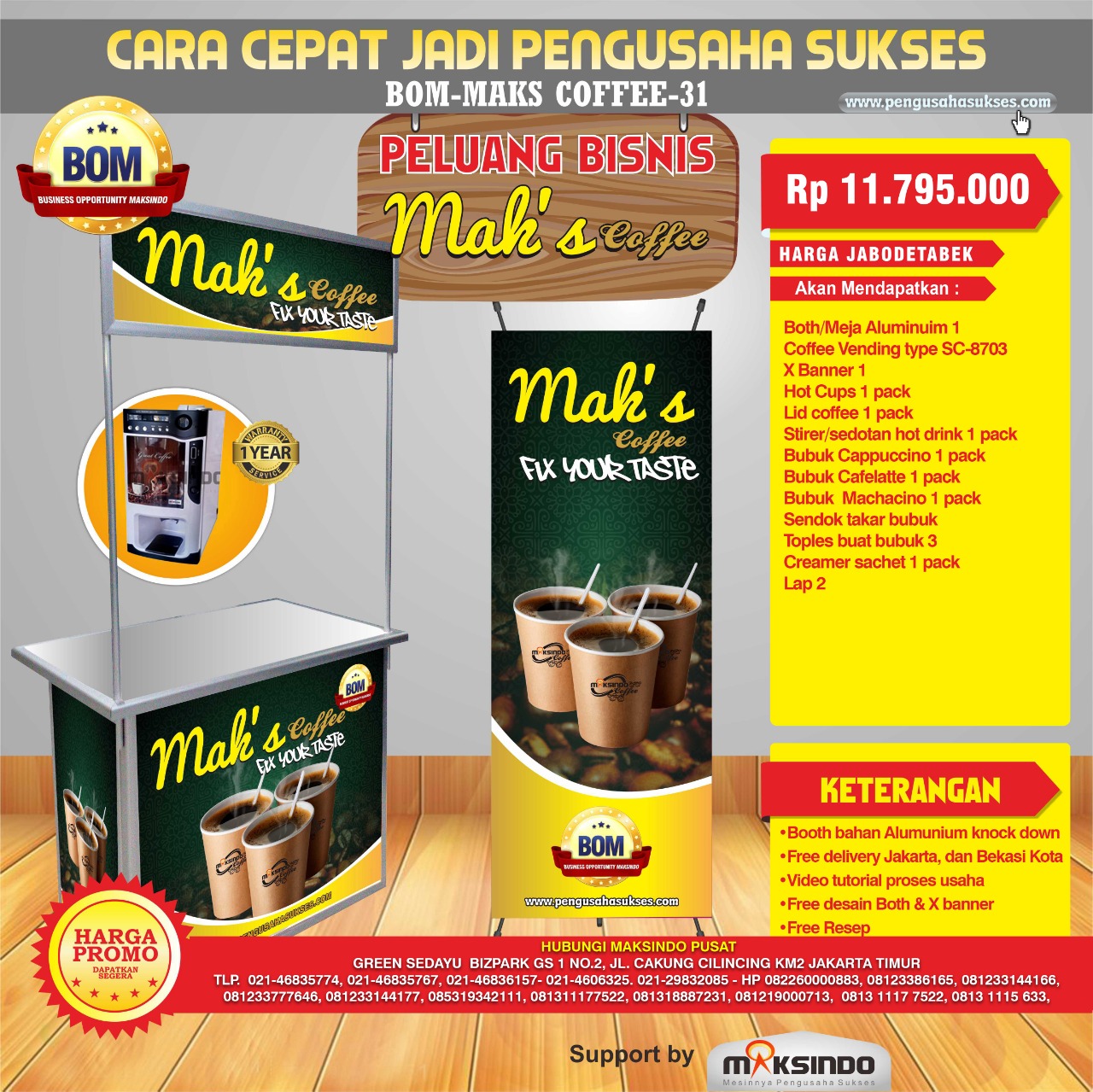 Paket Usaha Mak’s Coffe Program BOM