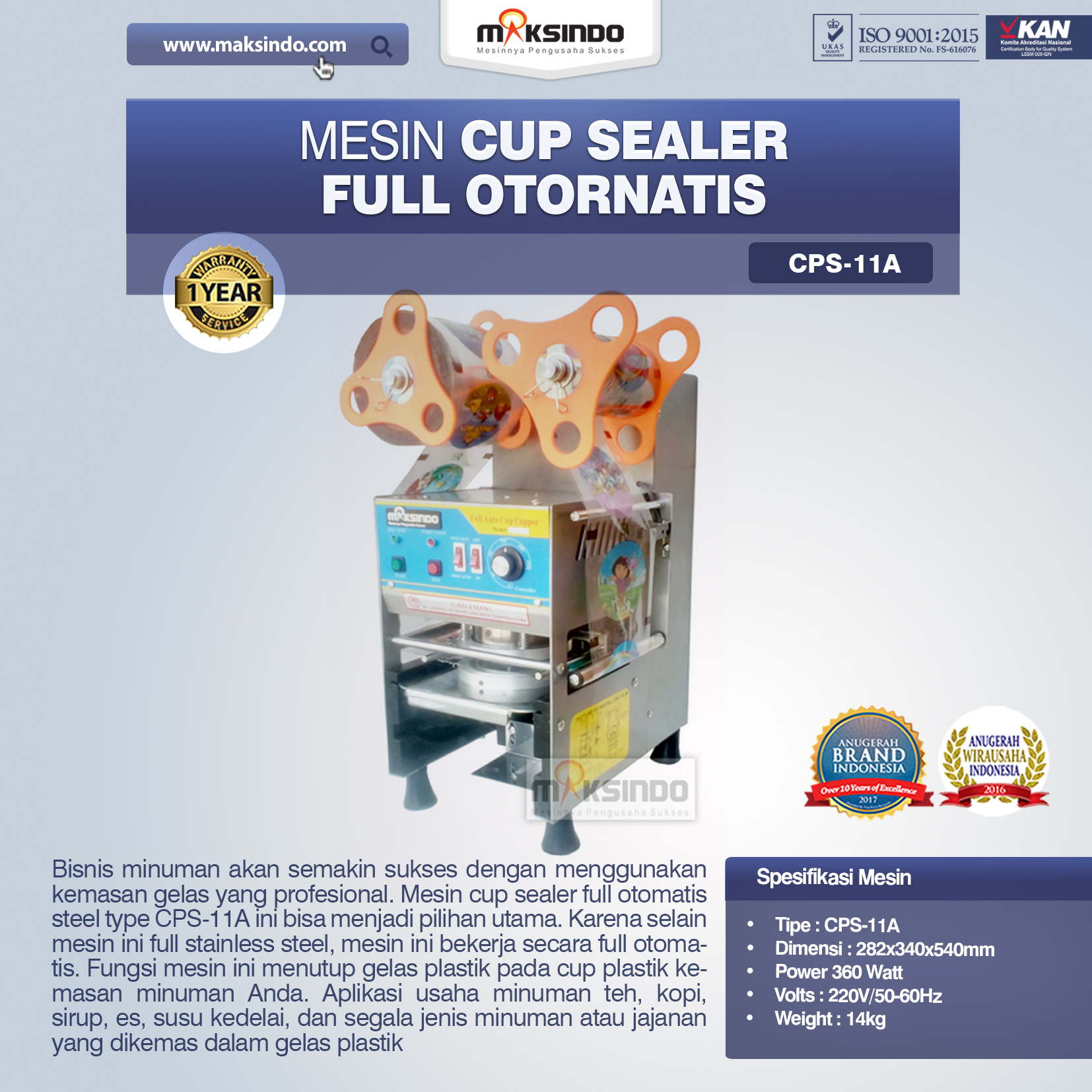 Mesin Cup Sealer Full Otomatis (CPS-11A)