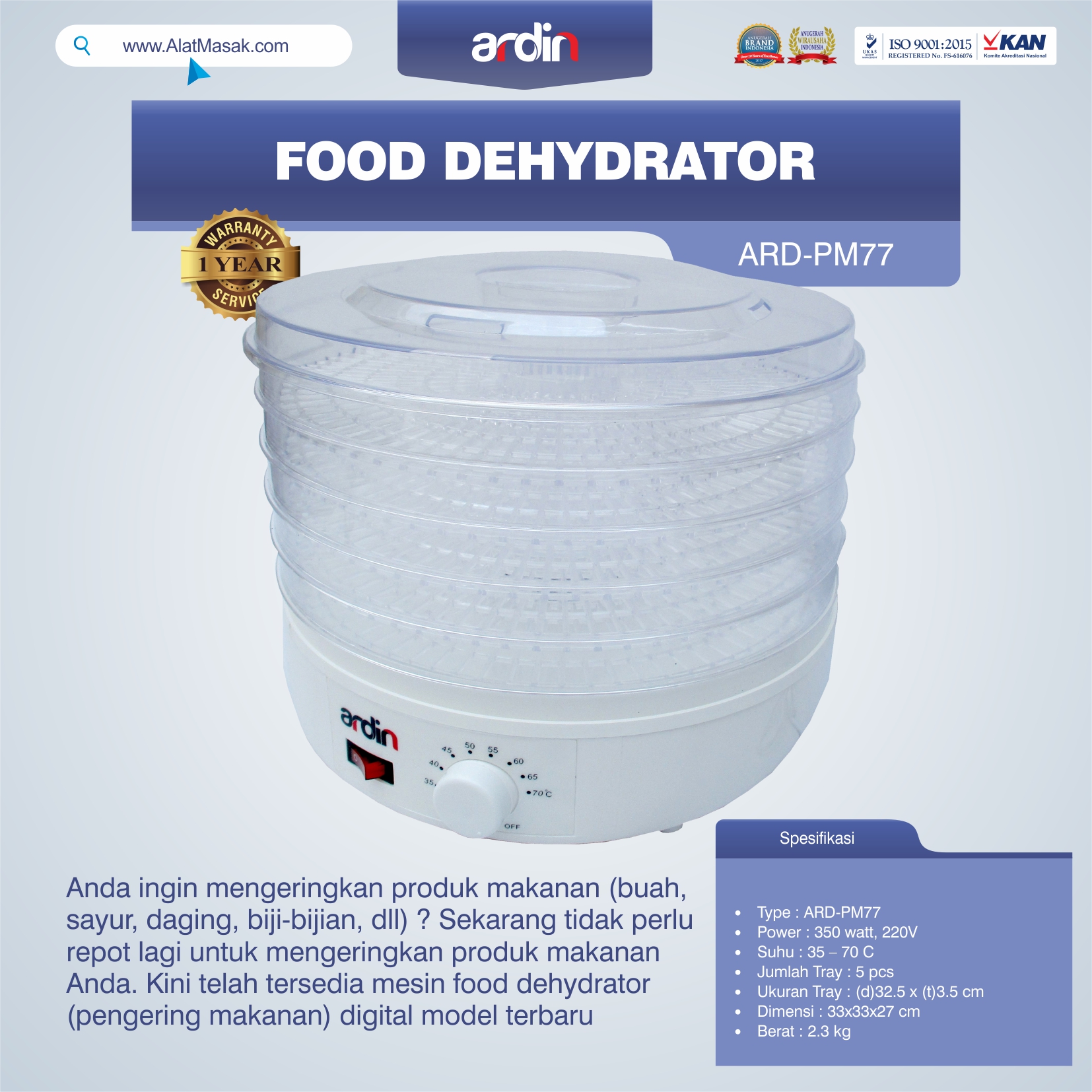 Food Dehydrator ARD-PM77