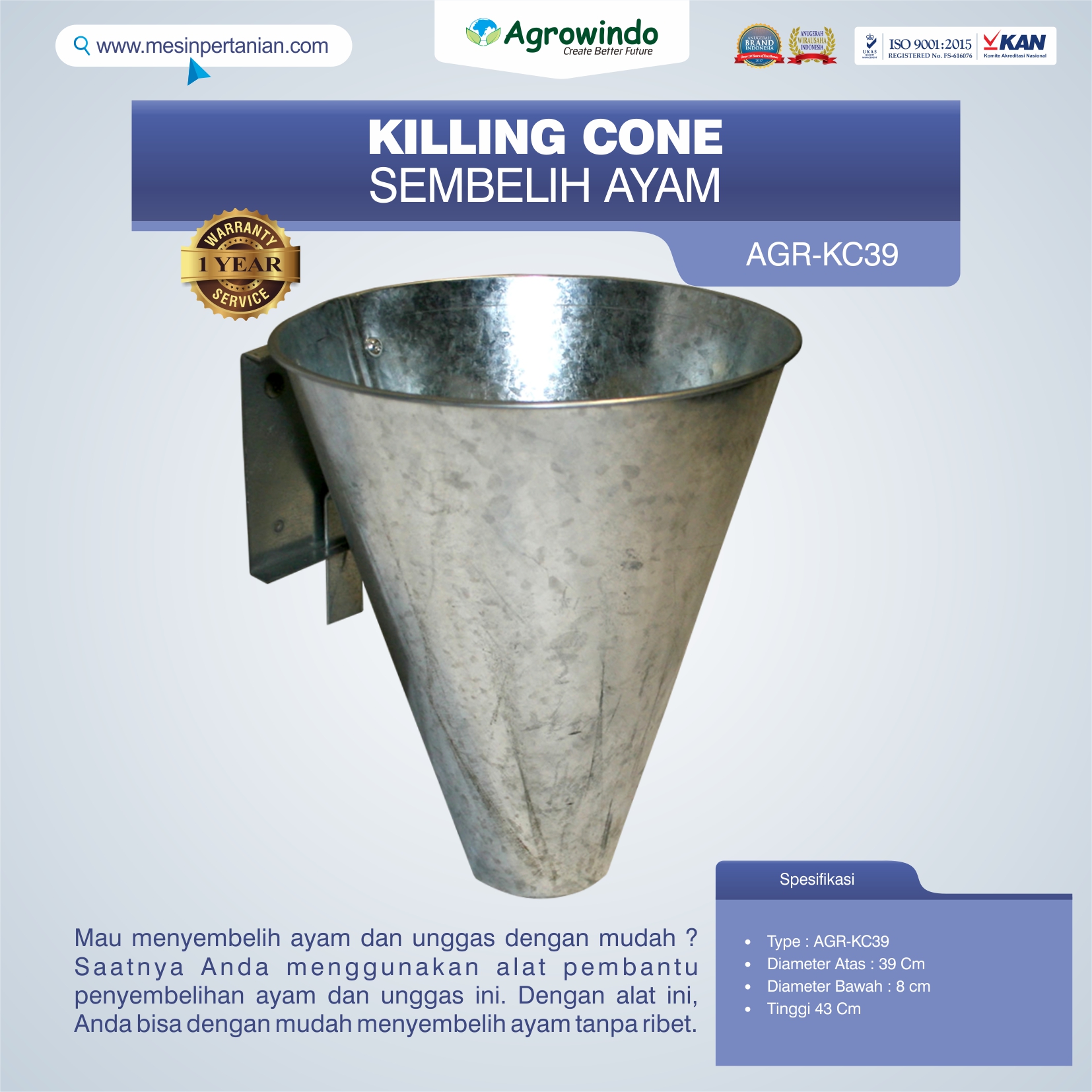 Killing Cone Alat Sembelih Ayam