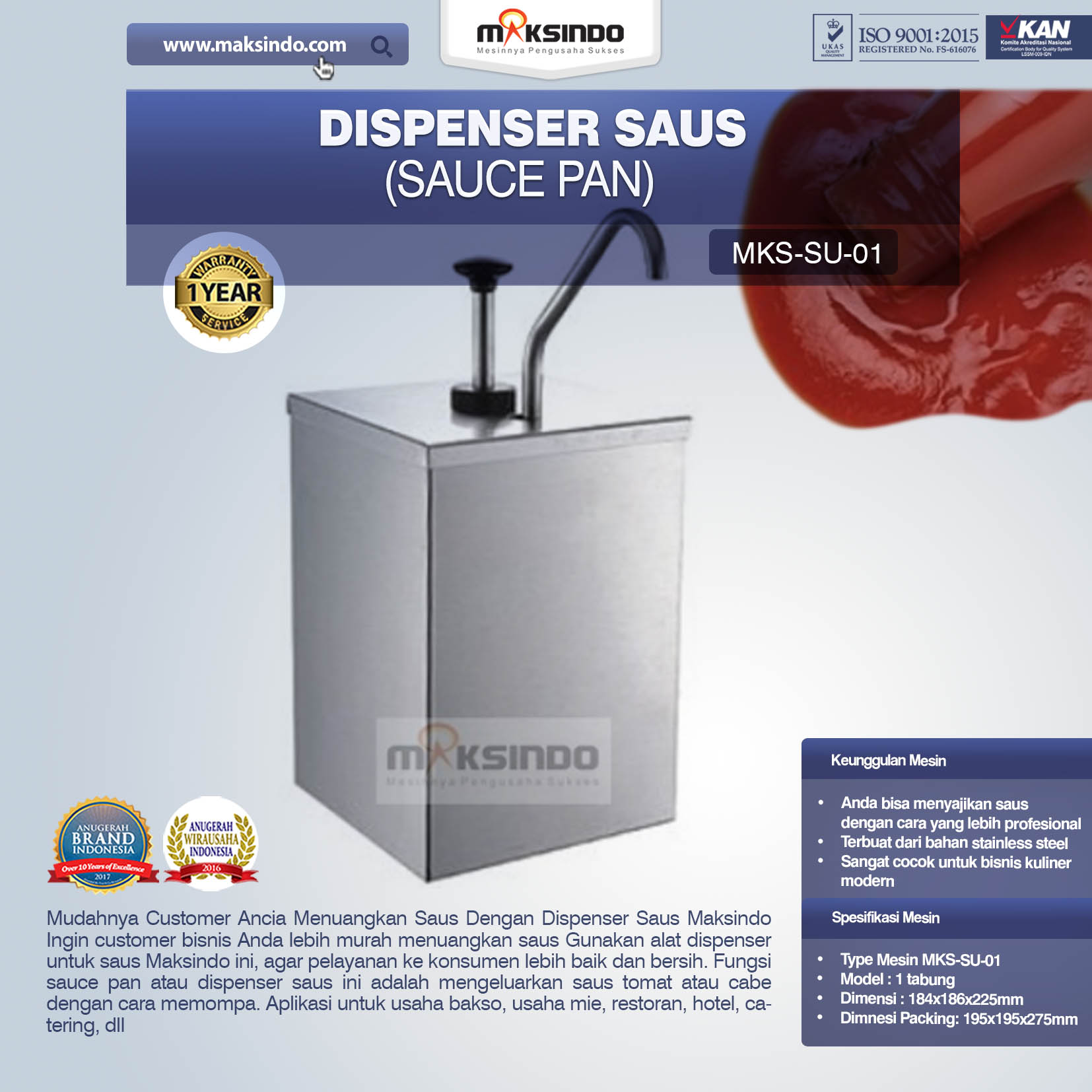 Dispenser Saus (Sauce Pan) SU-01