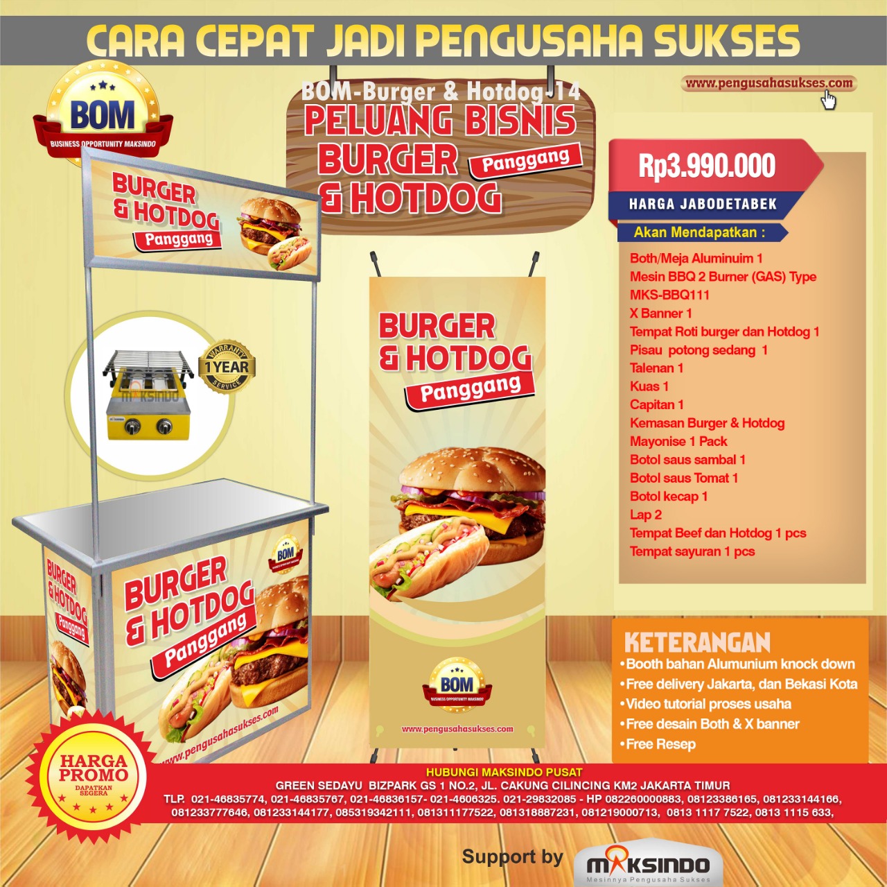 Paket Usaha Burger dan Hotdog Program BOM