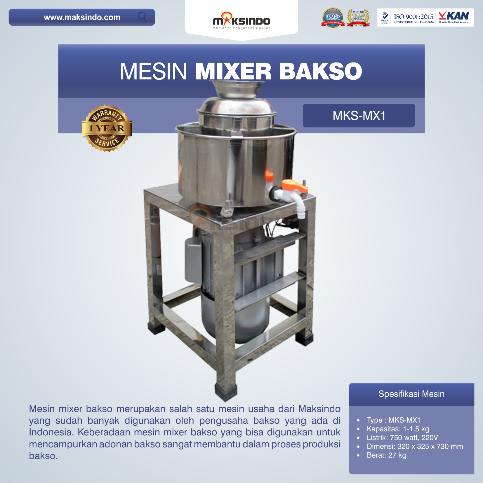 Mesin Mixer Bakso MKS-MX1