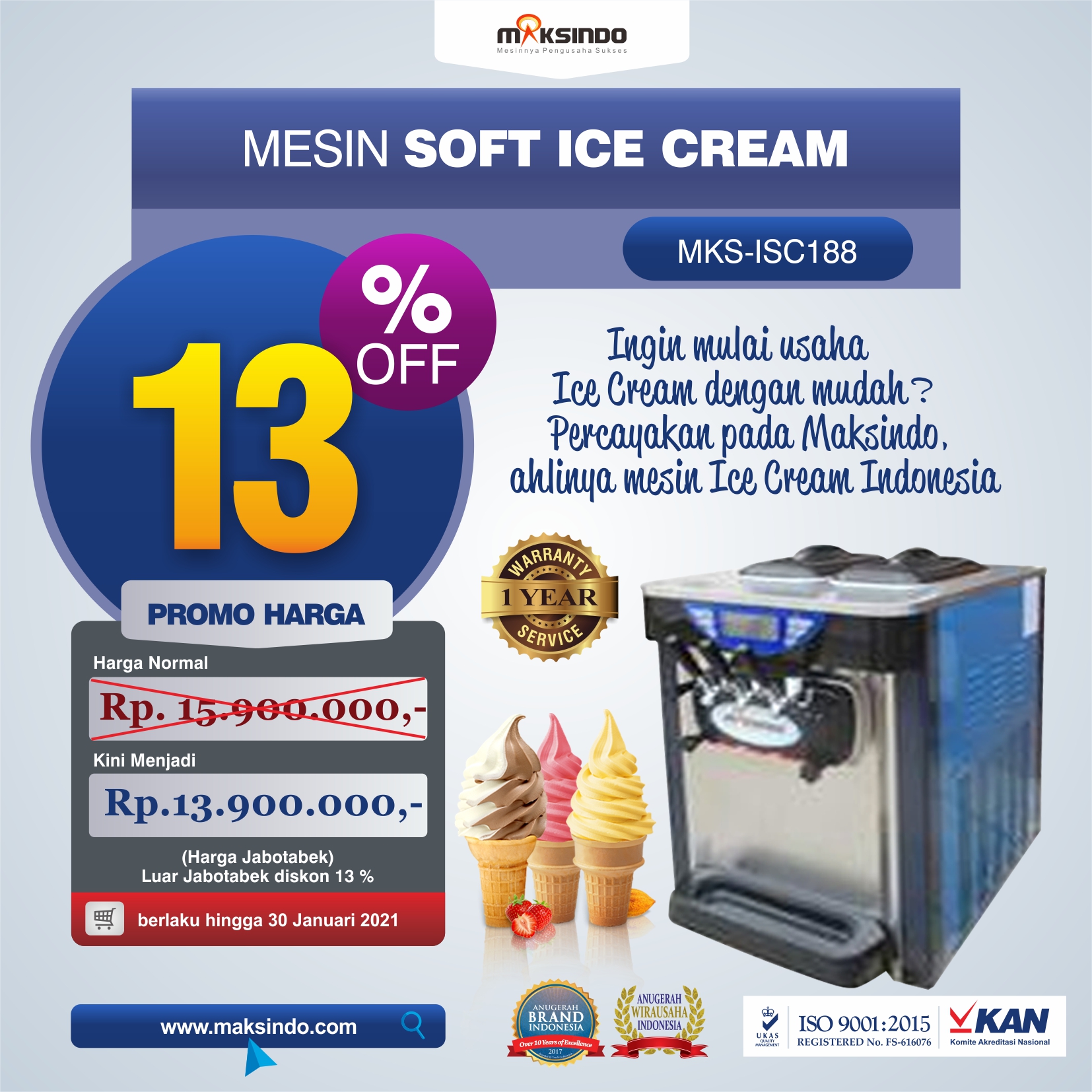Mesin Soft Ice Cream ISC-188